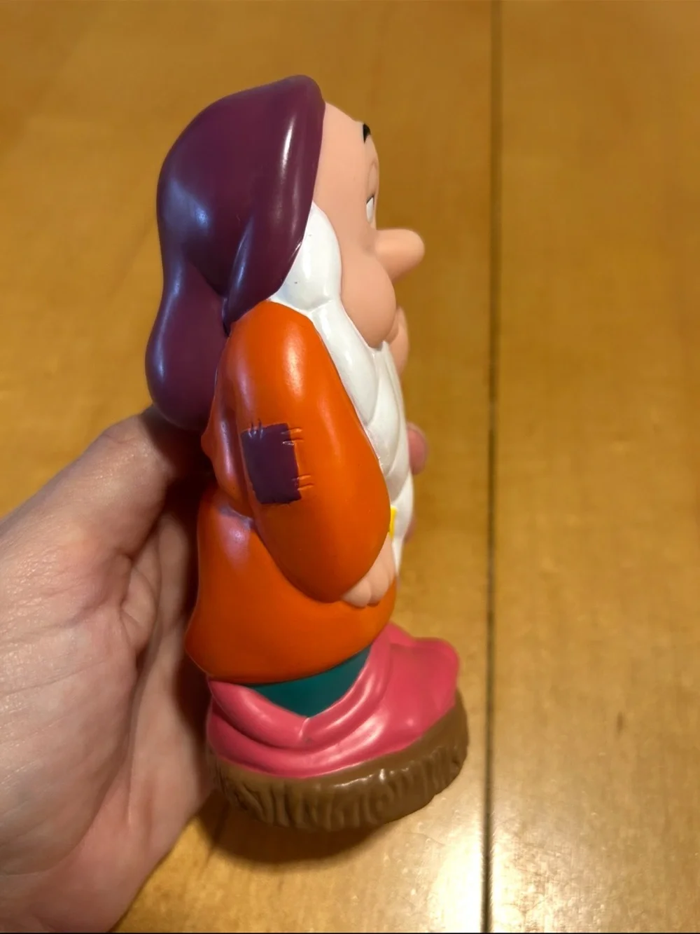 Classic Sleepy Dwarf squeeze bath toy  - Pink, Orange & White Kids Toy